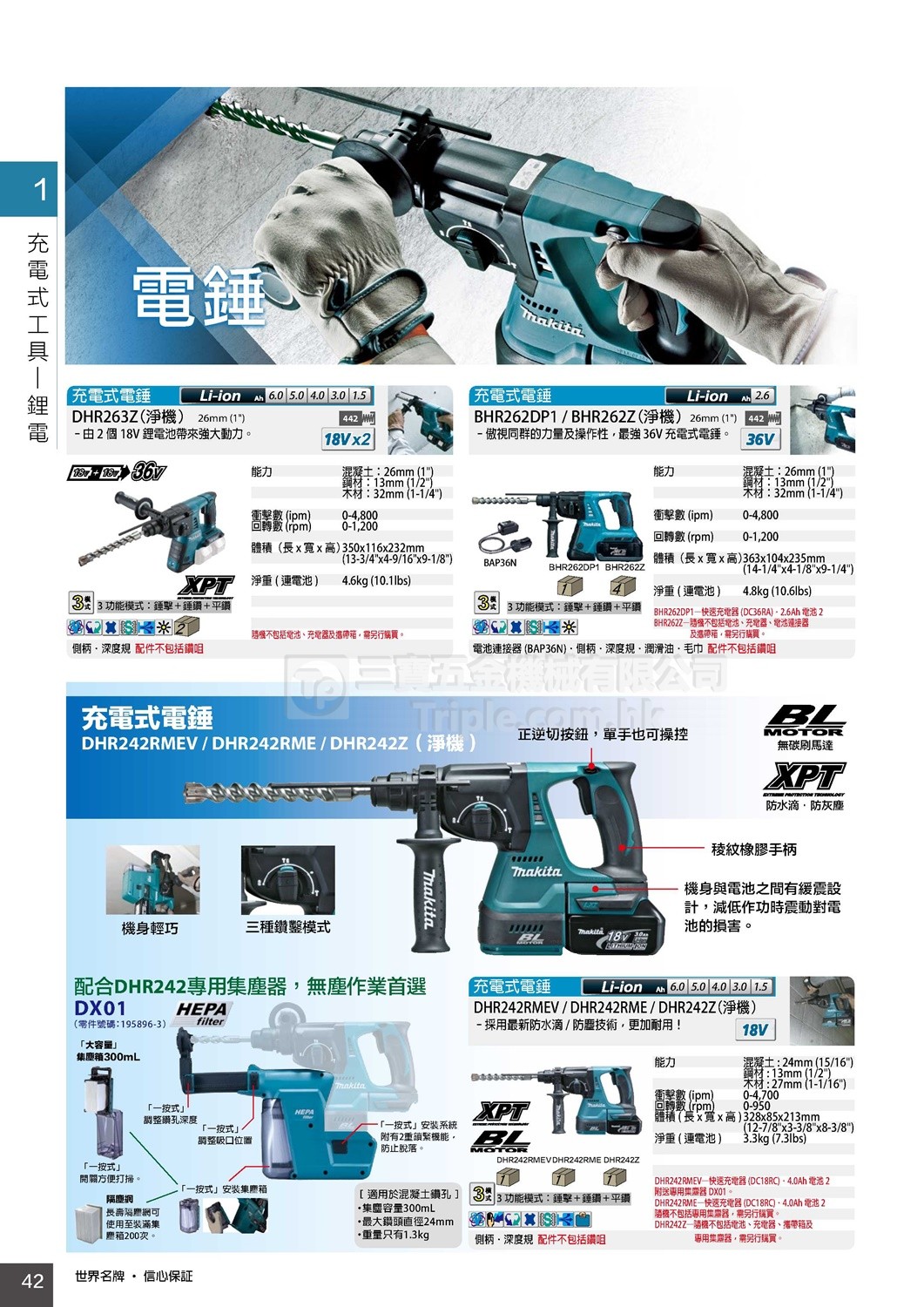 2017 Makita牧田 綜合目錄 (42) - 鋰電電錘 鋰電油壓鑽